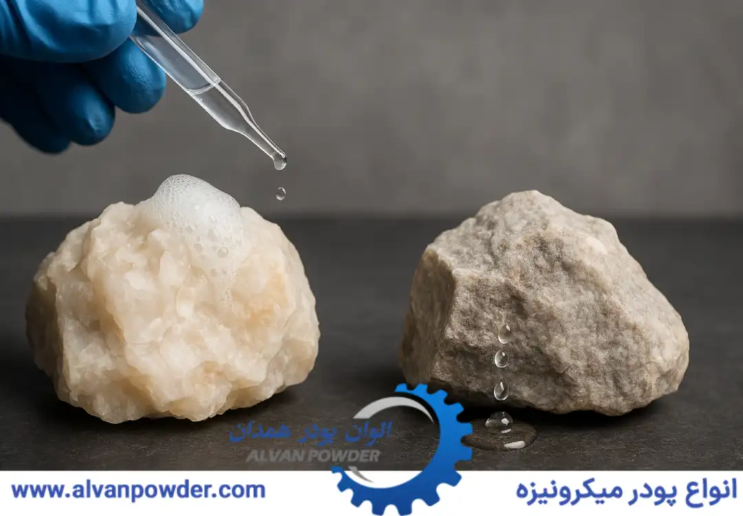 تفاوت دولومیت و کلسیت در واکنش با اسید